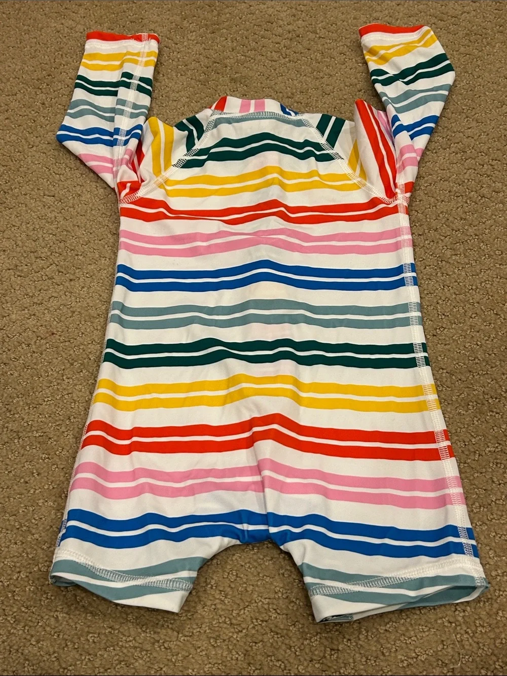 Hanna Andersson Multicolor Striped Zipper Rash Guard